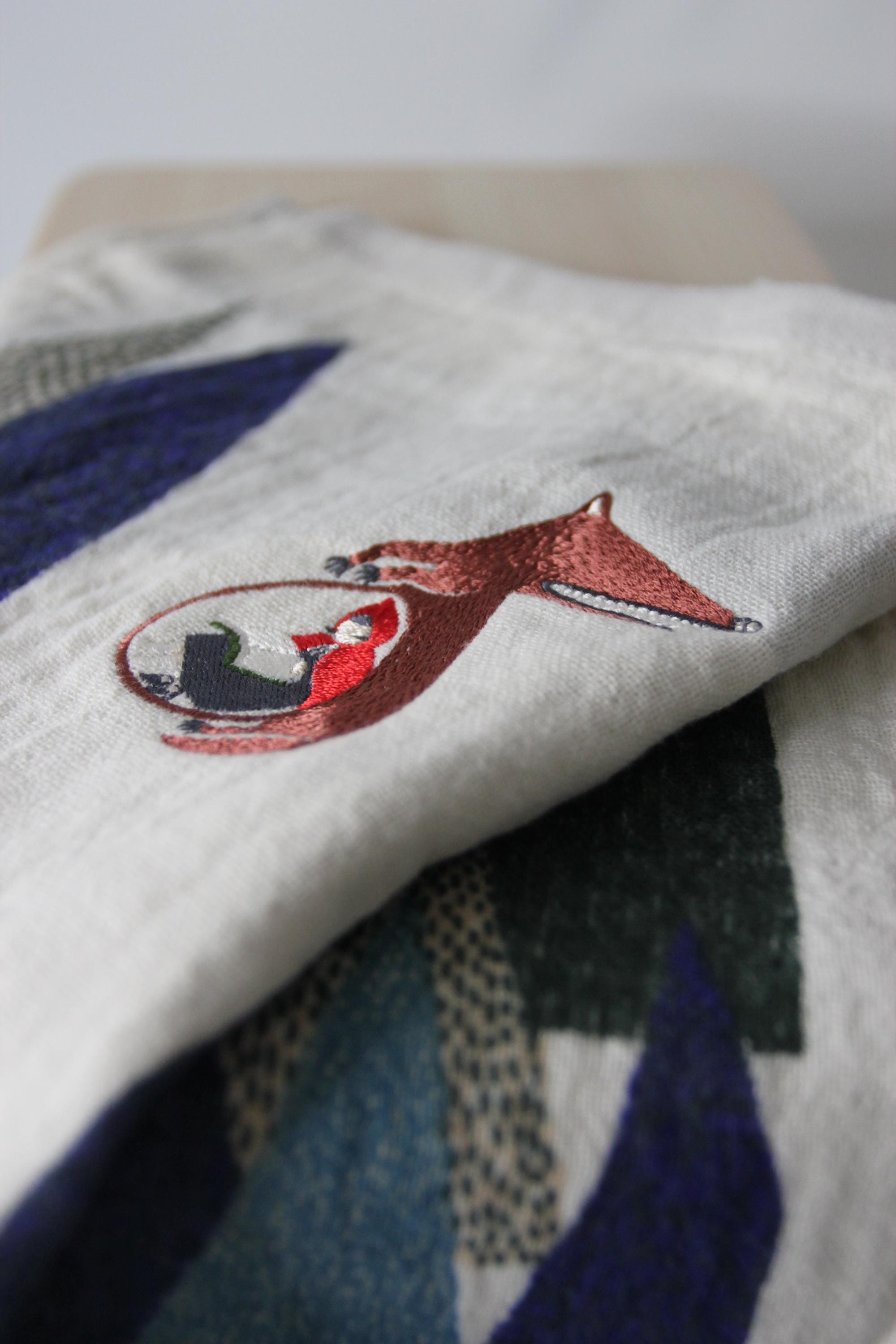 Fairytale Embroidered Face Towel | Japanese Cotton Hand Towel | MoritaMiW x Kusubashi Monori