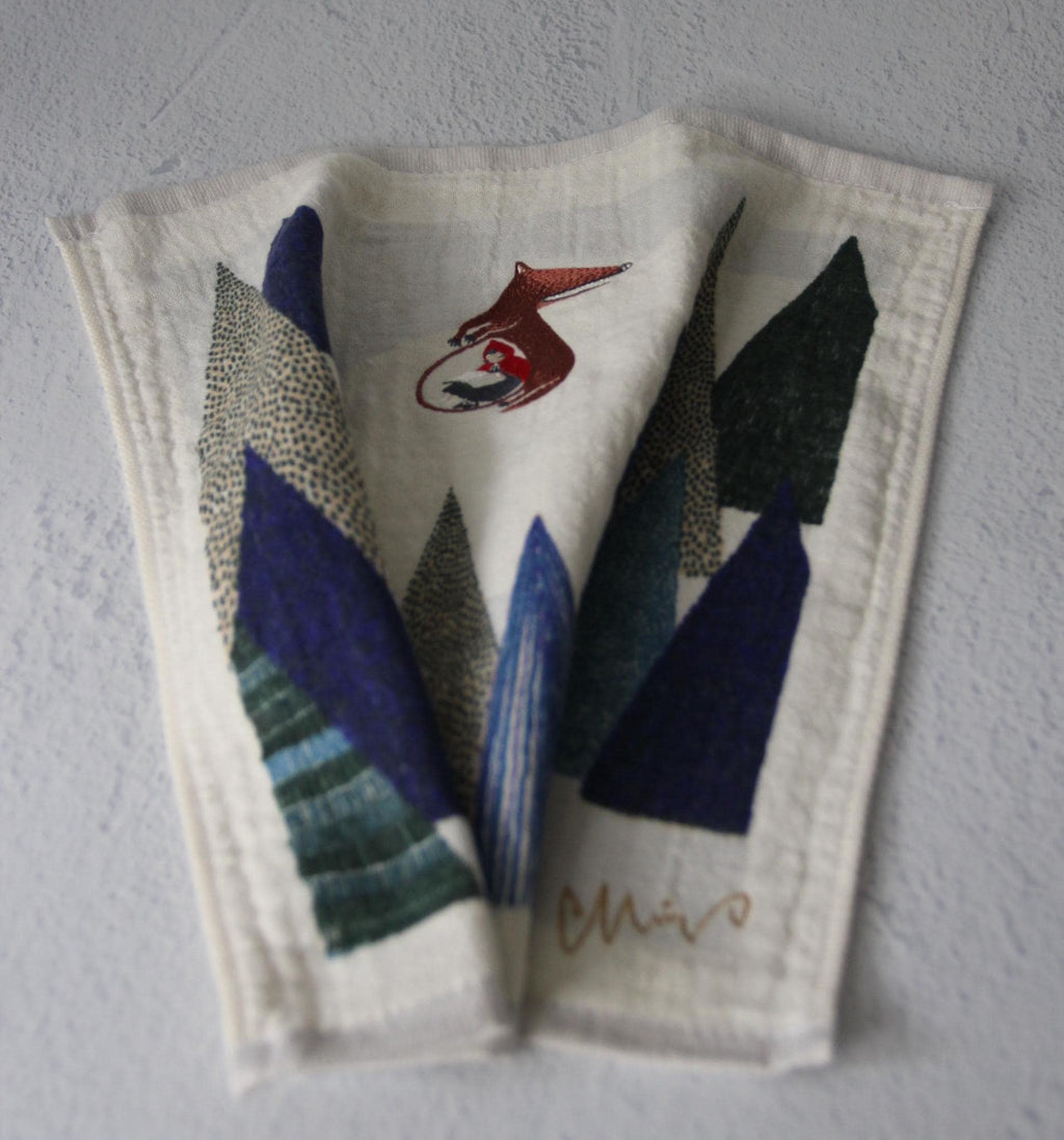 Fairytale Embroidered Face Towel | Japanese Cotton Hand Towel | MoritaMiW x Kusubashi Monori