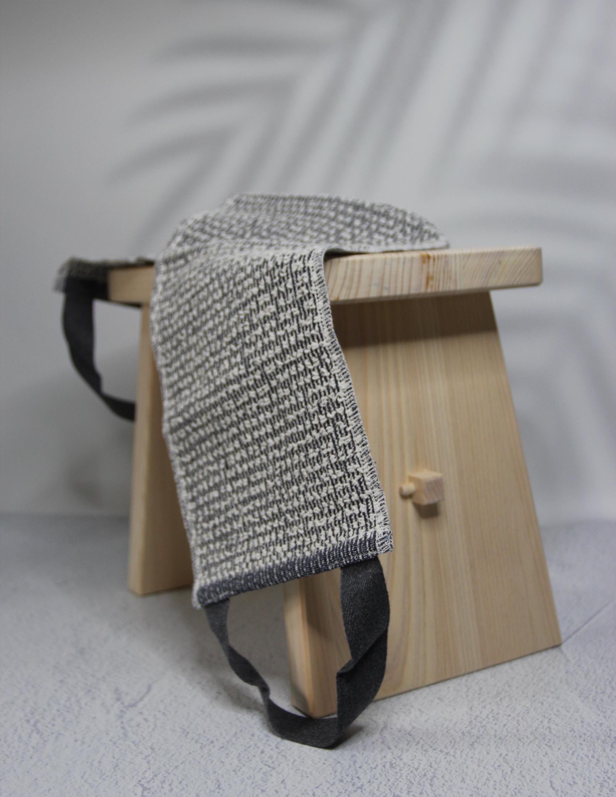 Japanese Nuno Tawashi Body Wash Towel  Exfoliating Back Scrubber, Binchotan Charcoal, Eco-Friendly Bath Cloth
