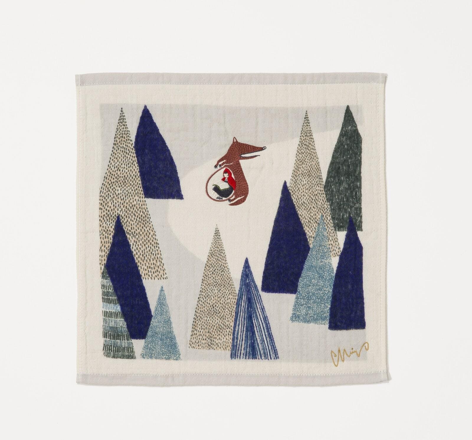 Fairytale Embroidered Face Towel | Japanese Cotton Hand Towel | MoritaMiW x Kusubashi Monori