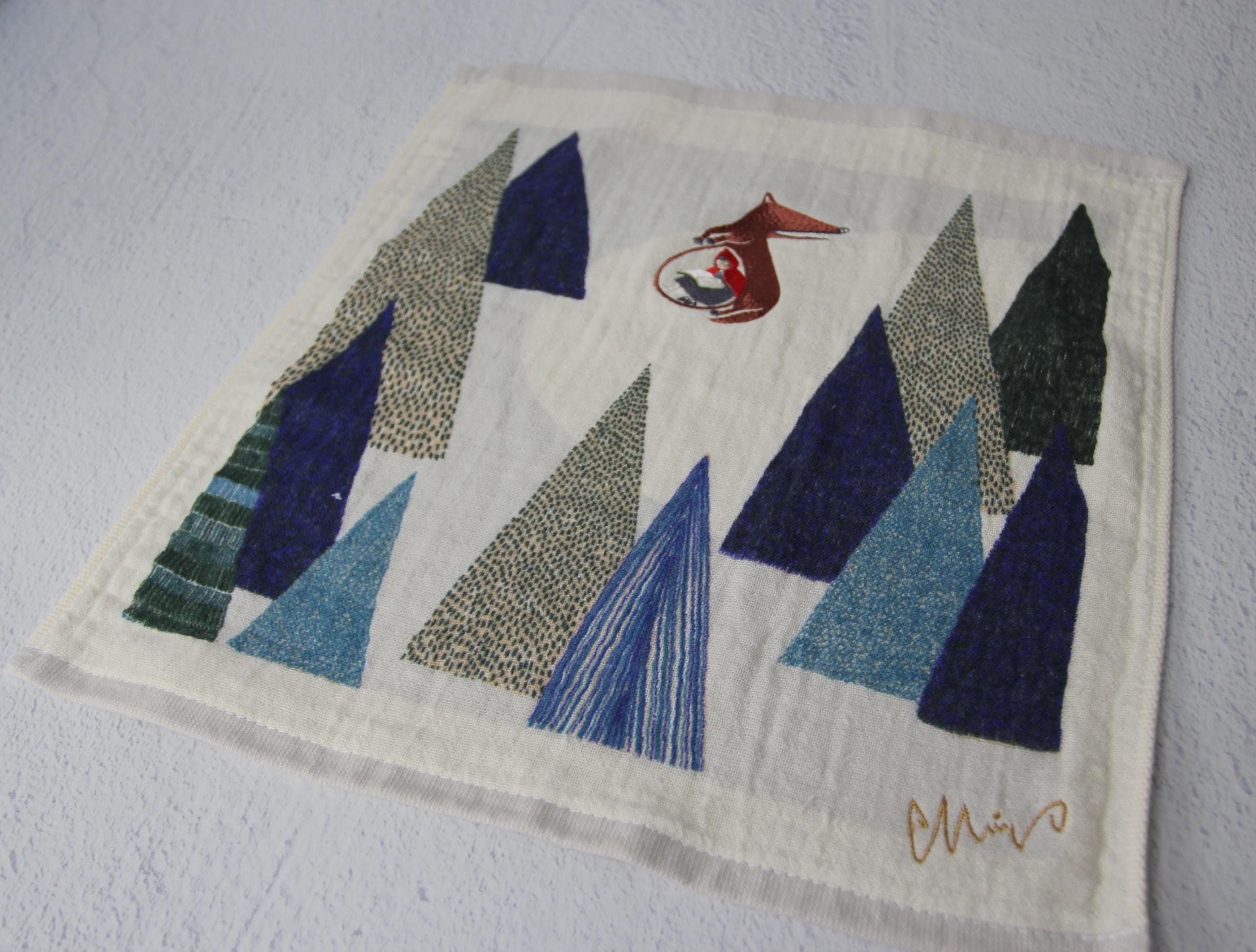 Fairytale Embroidered Face Towel | Japanese Cotton Hand Towel | MoritaMiW x Kusubashi Monori