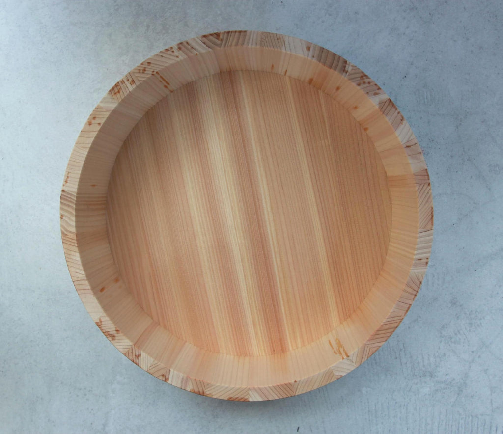 Japanese Hangiri Sushi Rice Bowl 30cm | Kiso Sawara Cypress Sushi Oke | Handmade in Japan