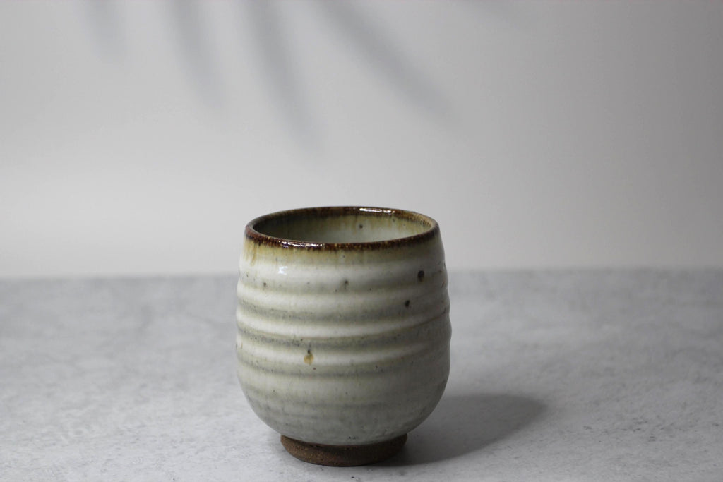 Handmade Shigaraki Ware Teacup: Japanese Iron Brushed Ceramic Yunomi