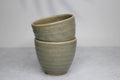 Japanese Shigaraki Ware Olive Ceramic Teacup: Rustic Handmade Pottery