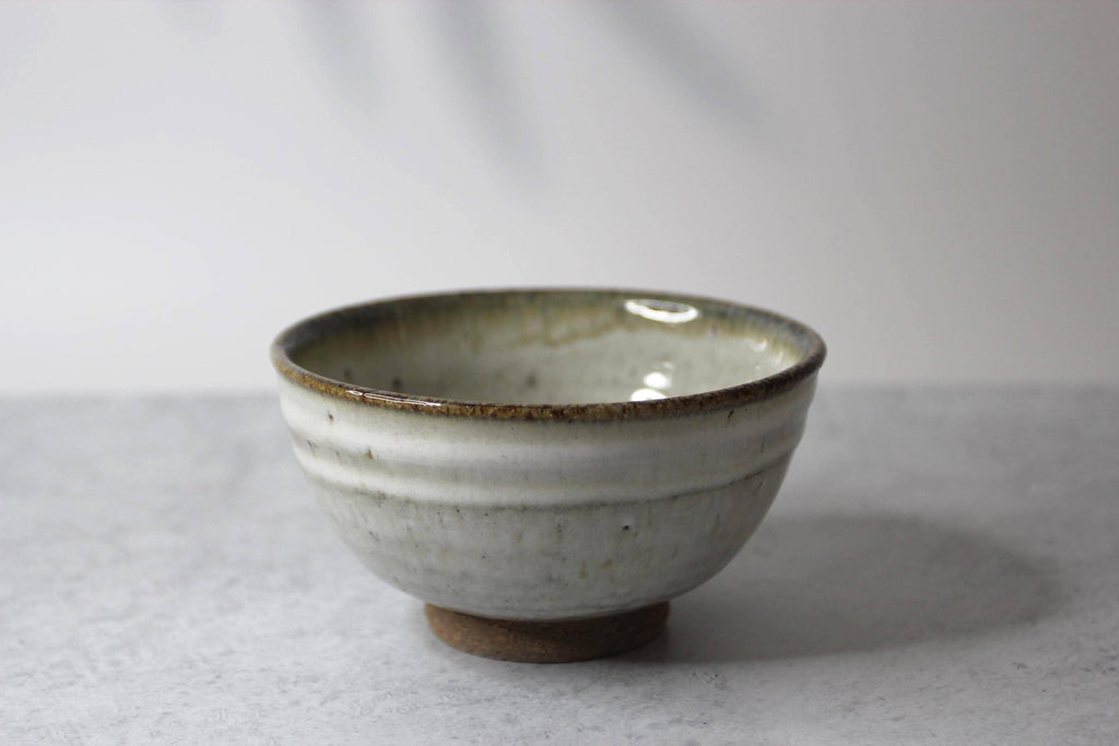 Handmade Shigaraki Ware Rice Bowl: Japanese Wabi Sabi Pottery, Hagi Iron Painting