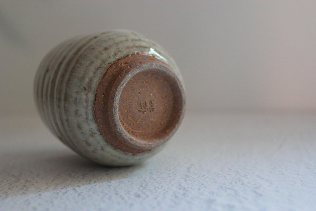 Handmade Shigaraki Ware Teacup: Japanese Iron Brushed Ceramic Yunomi