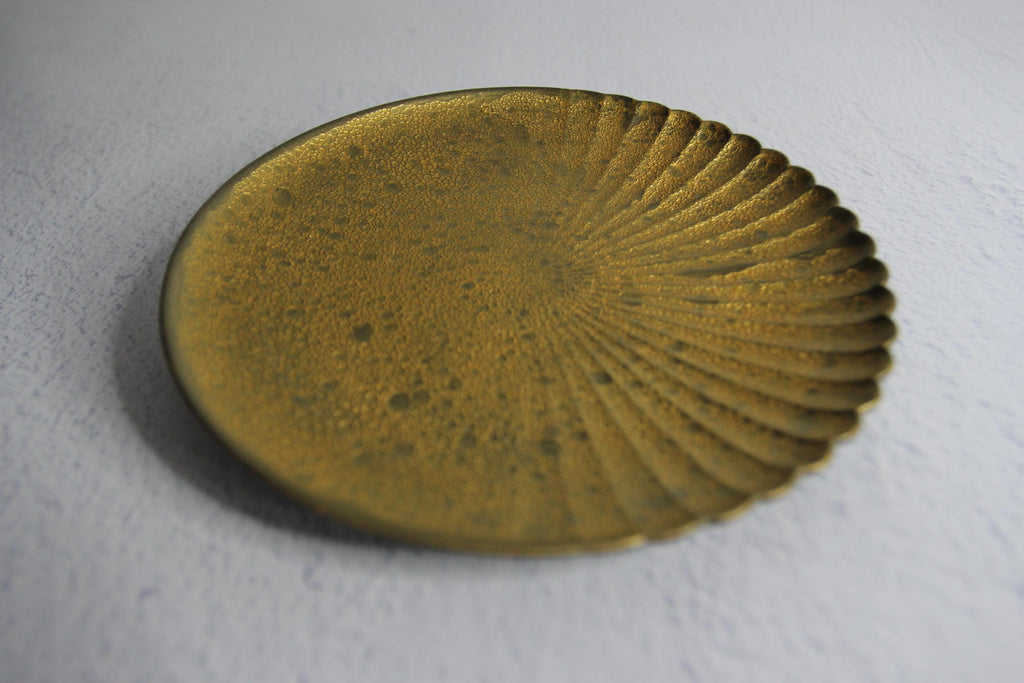 Hasami Arita Ware Porcelain Plate - Chrysanthemum Carving, 16cm