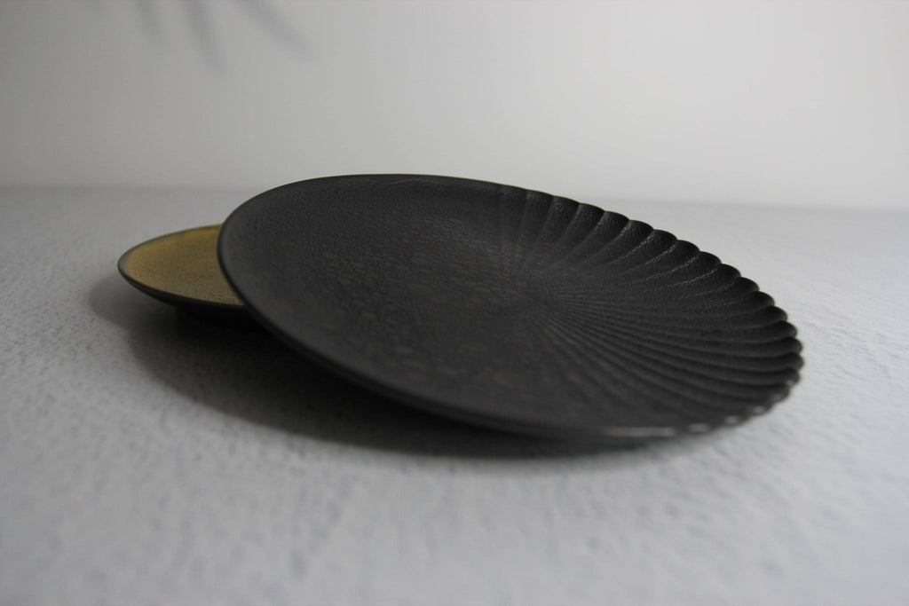 Hasami Arita Ware Porcelain Plate - Chrysanthemum Carving, 16cm