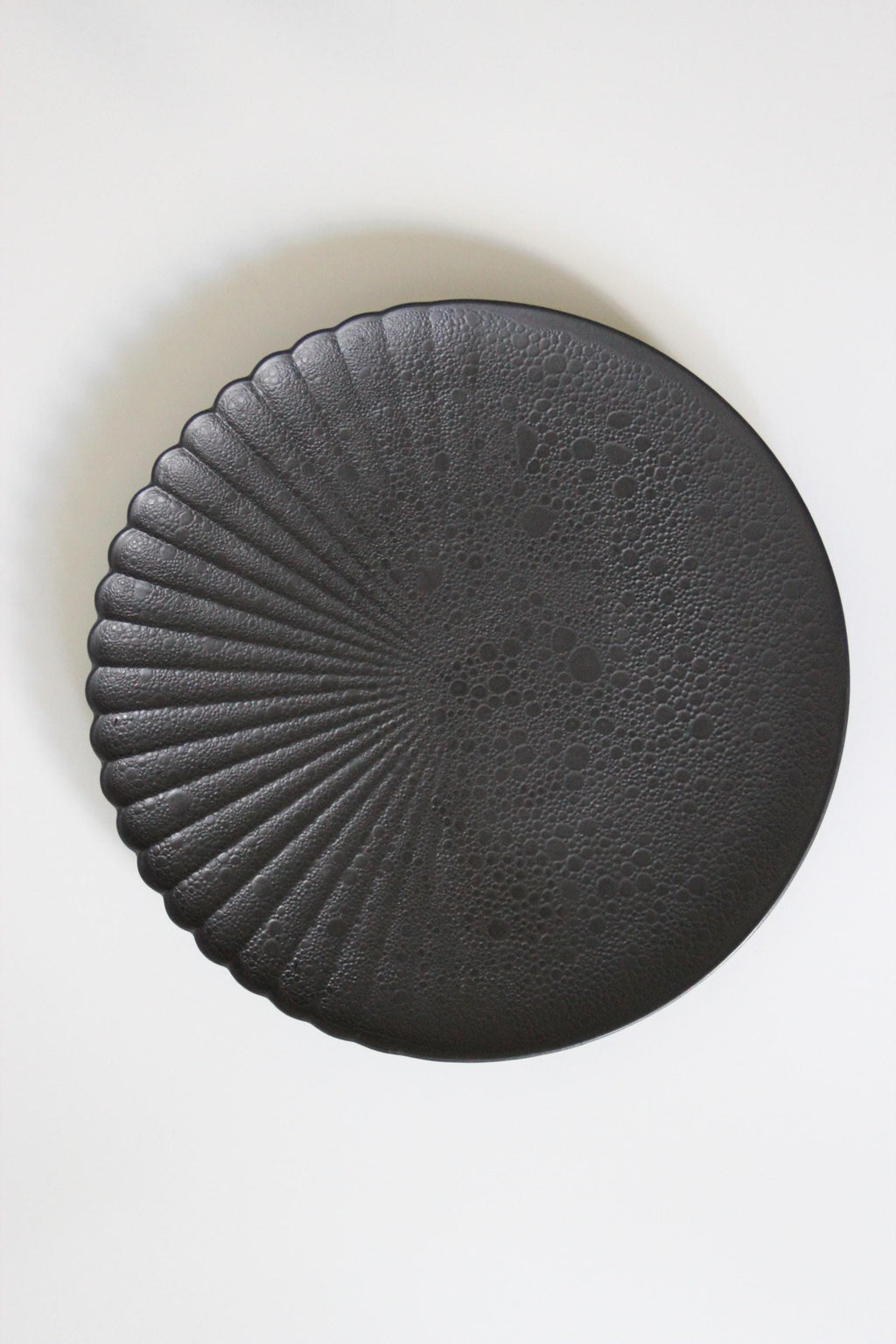 Hasami Arita Ware Porcelain Plate - Chrysanthemum Carving, 16cm