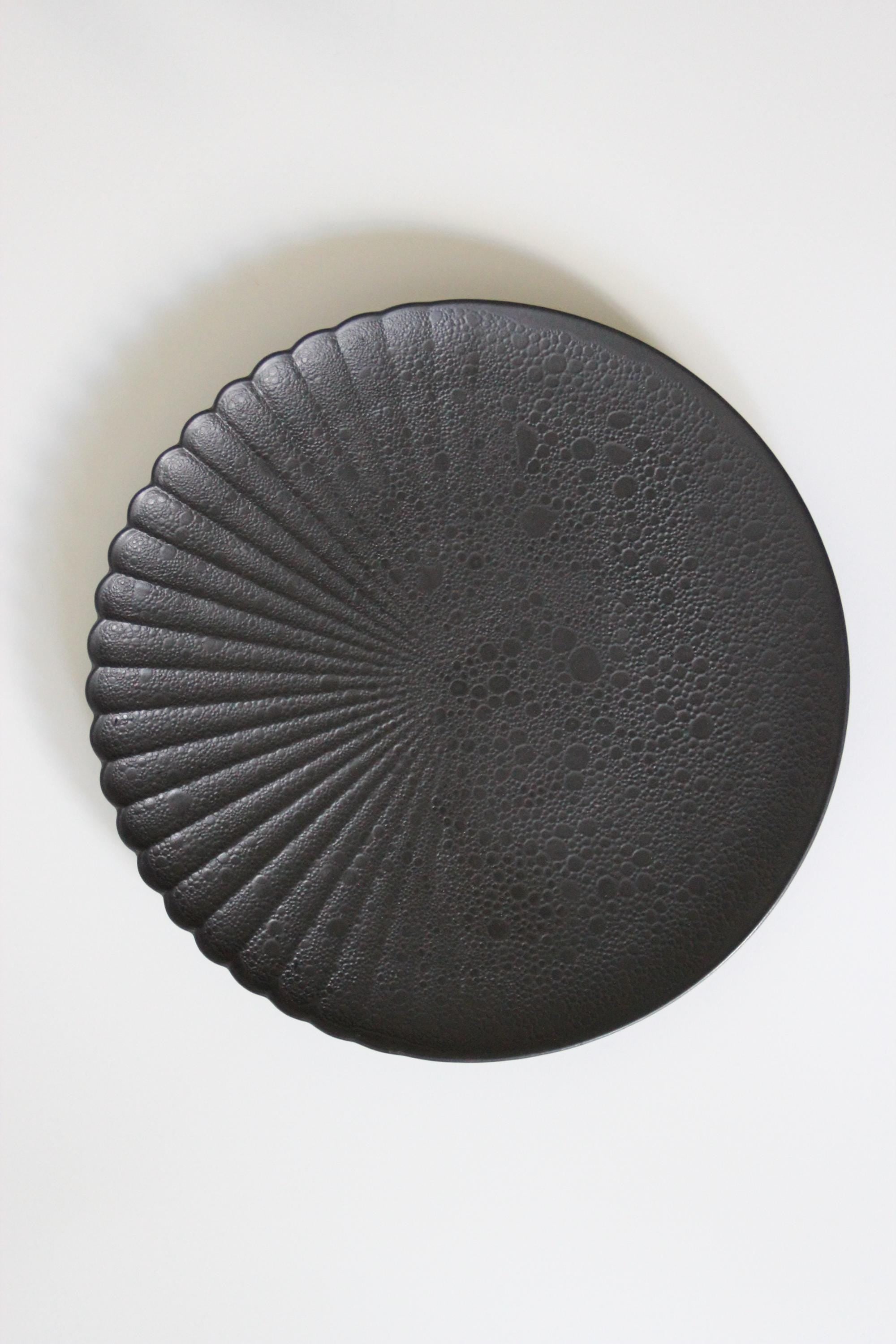 Hasami Arita Ware Porcelain Plate - Chrysanthemum Carving, 16cm