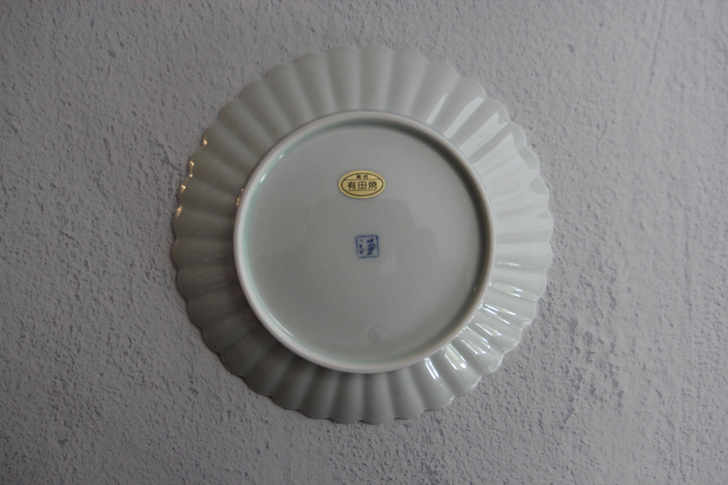 Hasami Plate: Japanese Porcelain Chrysanthemum Dish with Pine, Bamboo & Plum Design