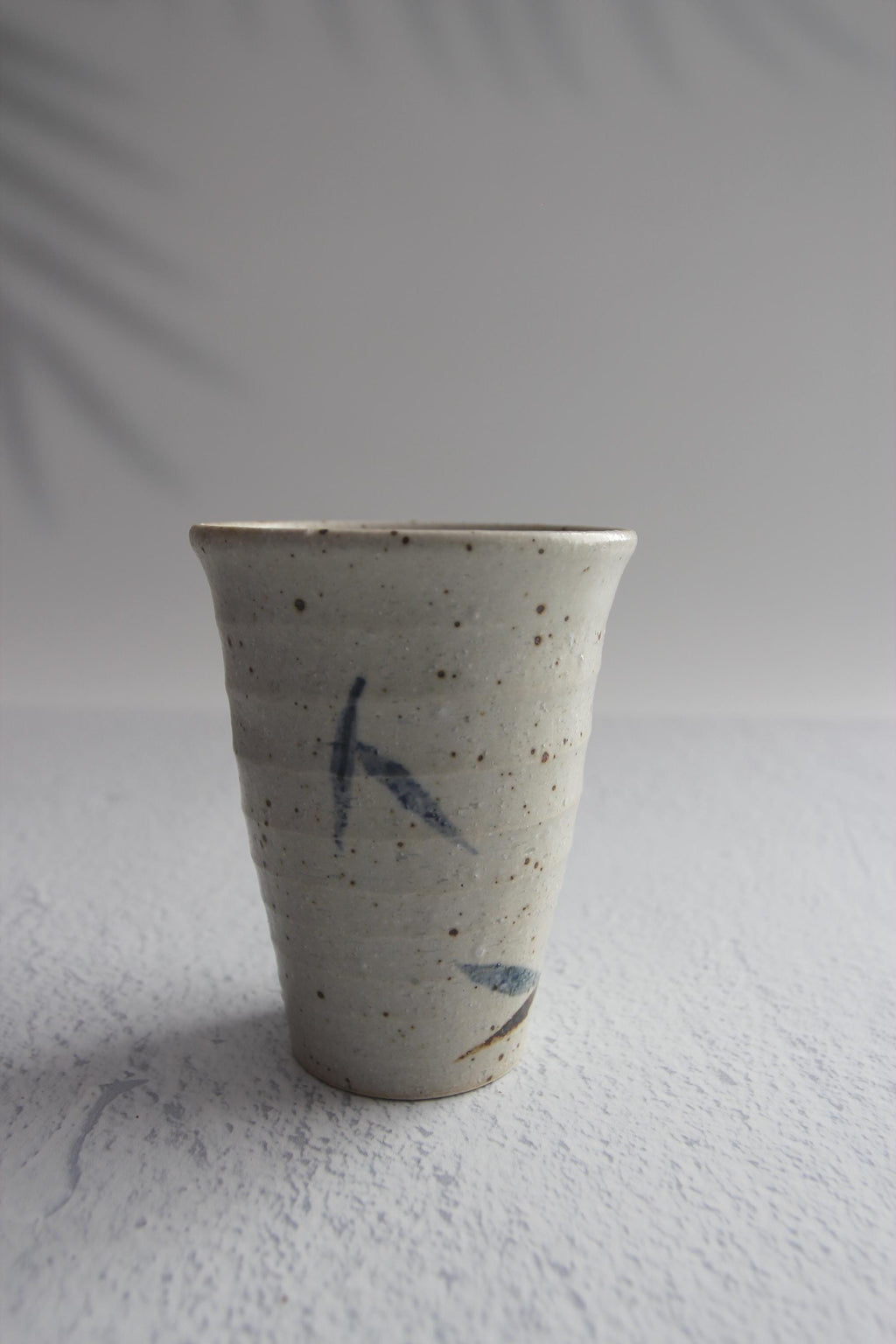 Handmade Shigaraki Ware Sasae Cup: Japanese Wabi Sabi Ceramic Tumbler