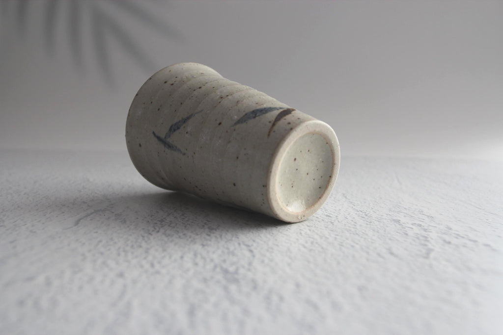 Handmade Shigaraki Ware Sasae Cup: Japanese Wabi Sabi Ceramic Tumbler