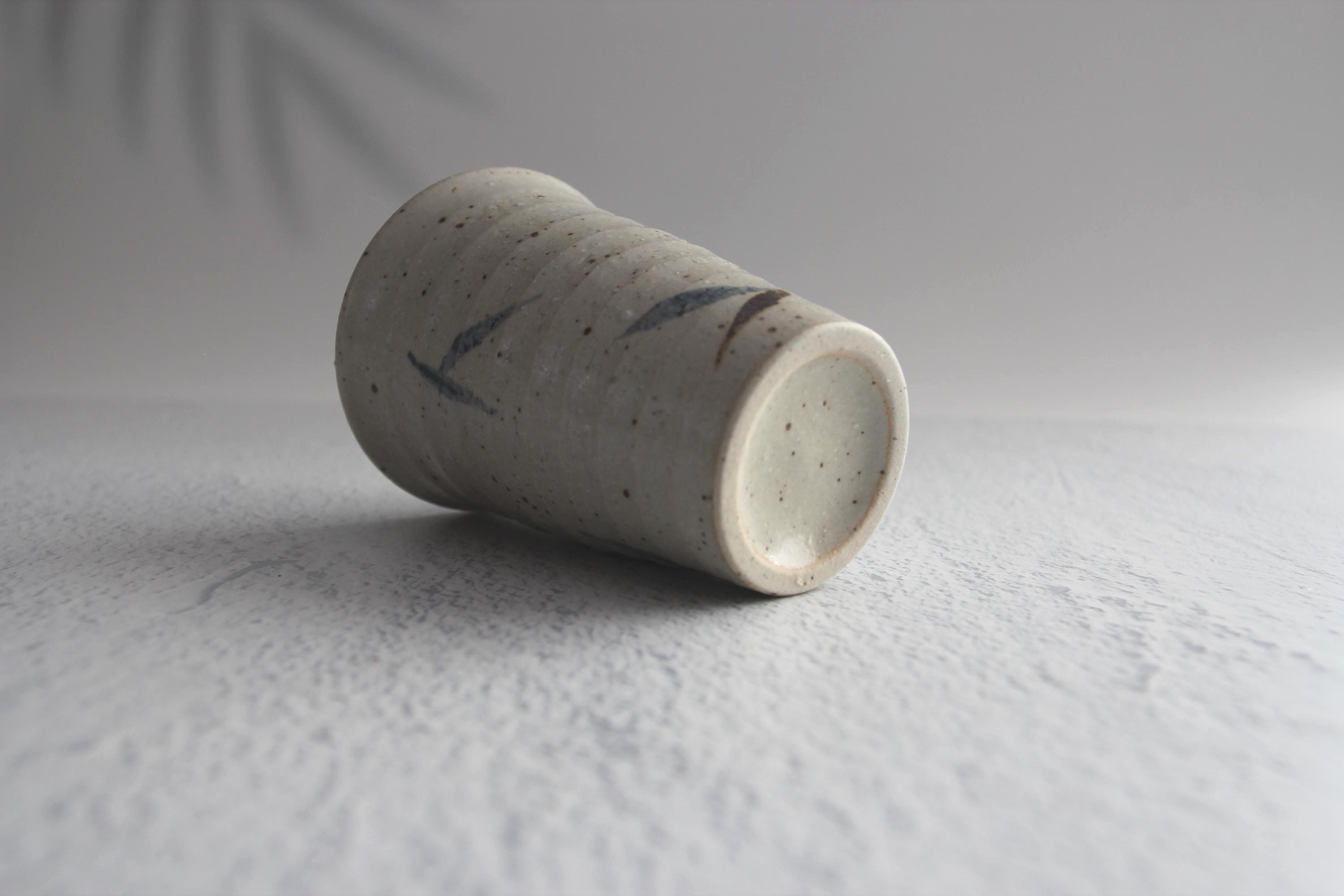 Handmade Shigaraki Ware Sasae Cup: Japanese Wabi Sabi Ceramic Tumbler