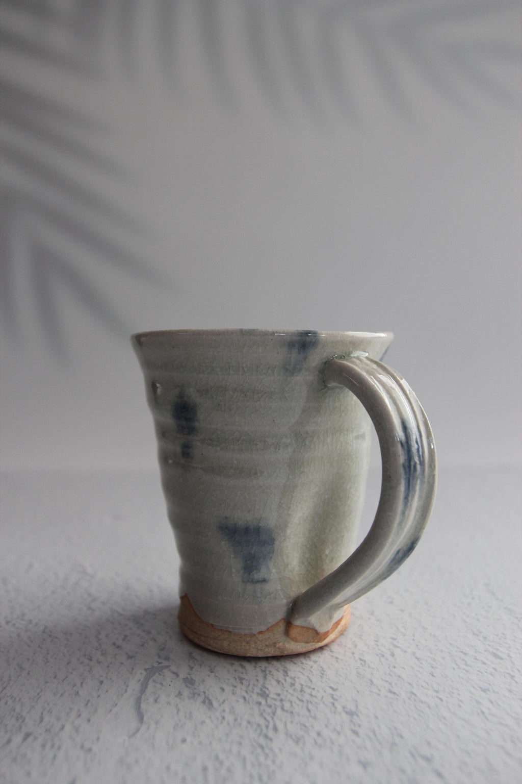 Handmade Shigaraki Ware Mug: Rustic Blue Glaze Japanese Pottery