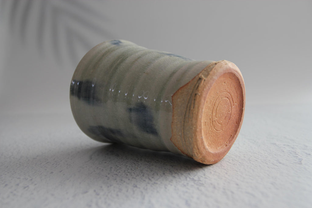 Handmade Shigaraki Ware Mug: Rustic Blue Glaze Japanese Pottery