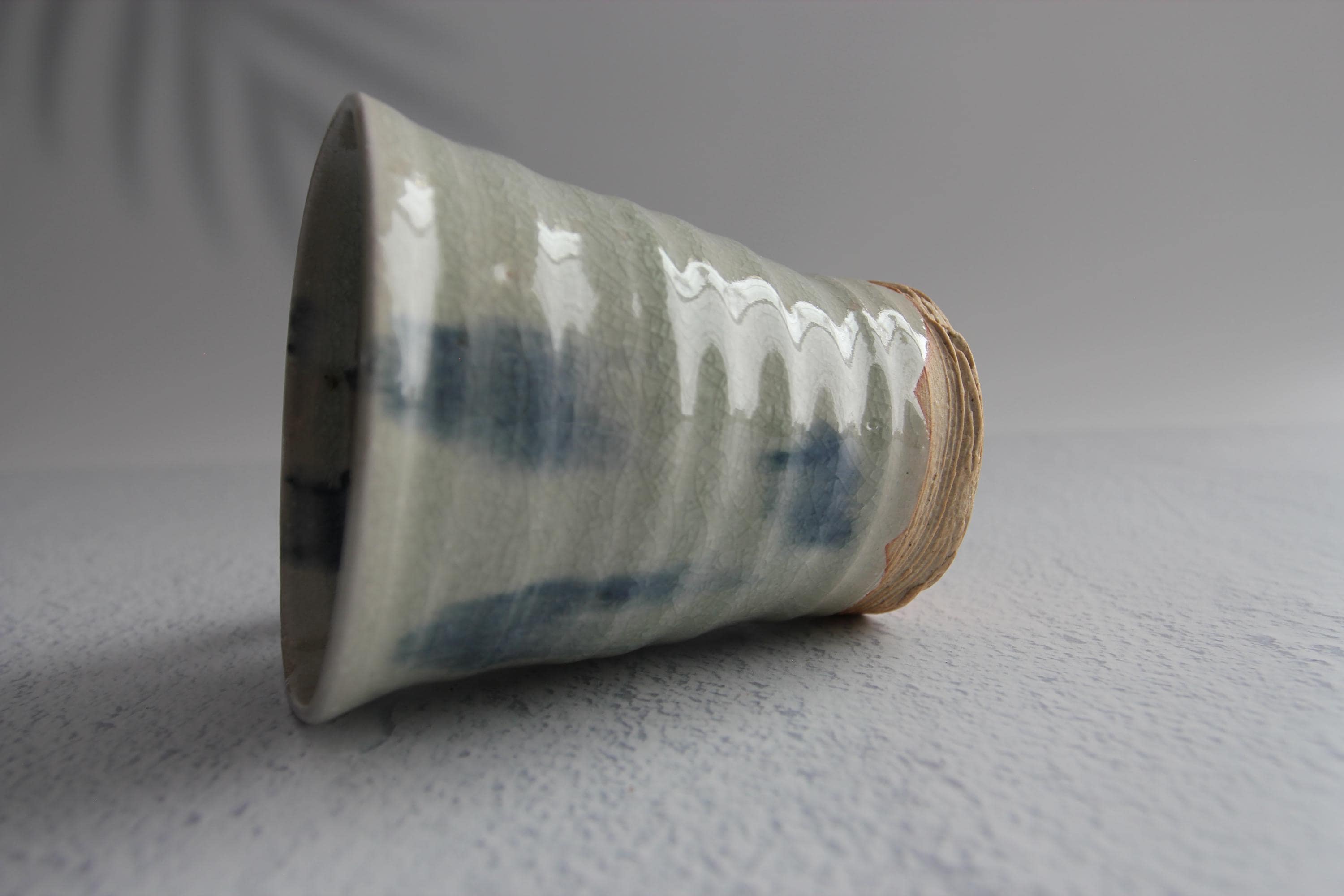 Handmade Shigaraki Ware Mug: Rustic Blue Glaze Japanese Pottery