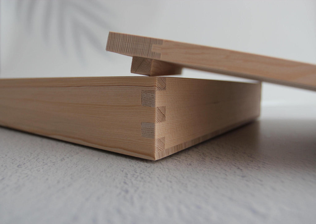 Wooden Dumpling Box with Lid | Japanese Spruce Gyoza Tray, Stackable Pasta Keeper