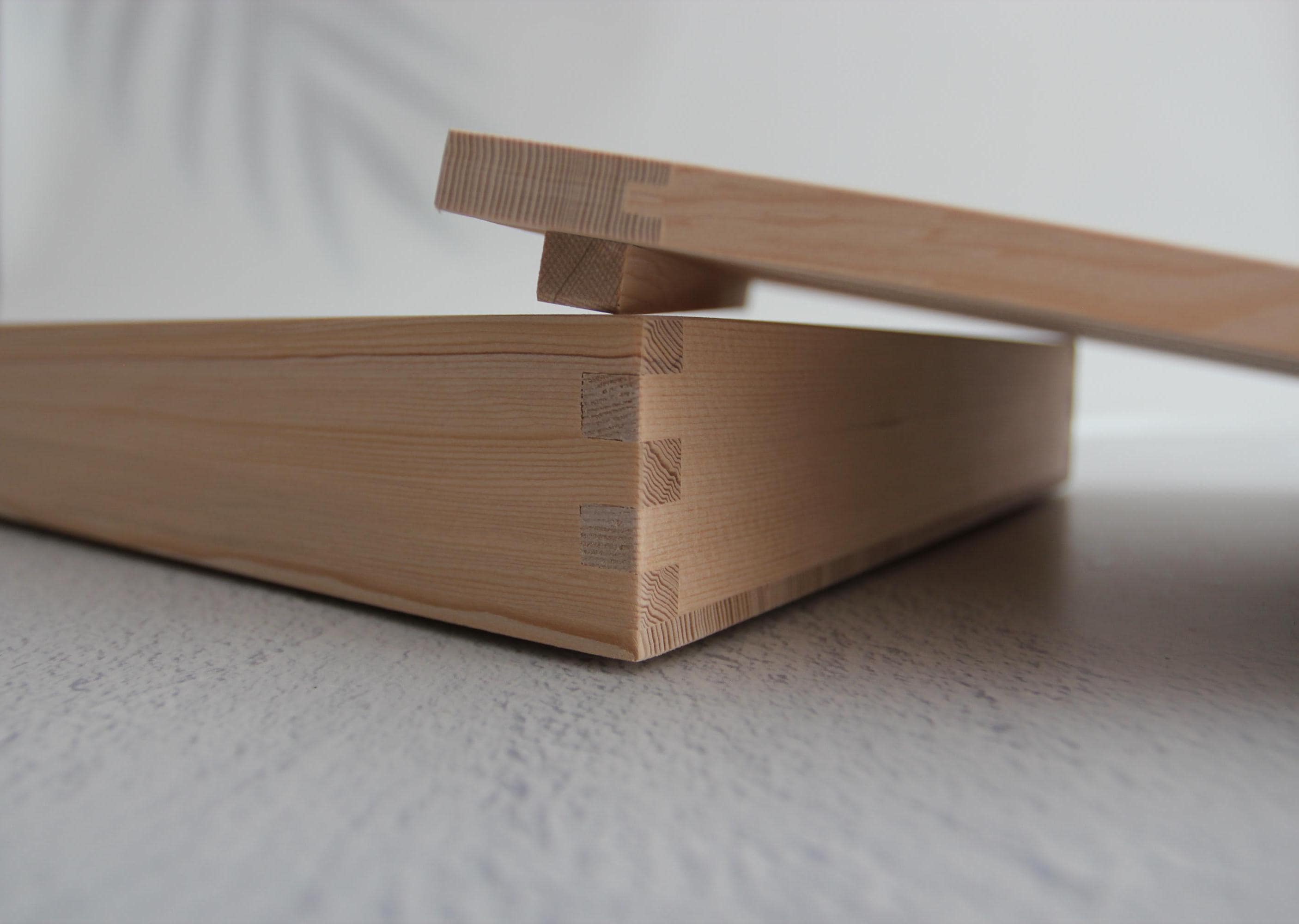 Wooden Dumpling Box with Lid | Japanese Spruce Gyoza Tray, Stackable Pasta Keeper