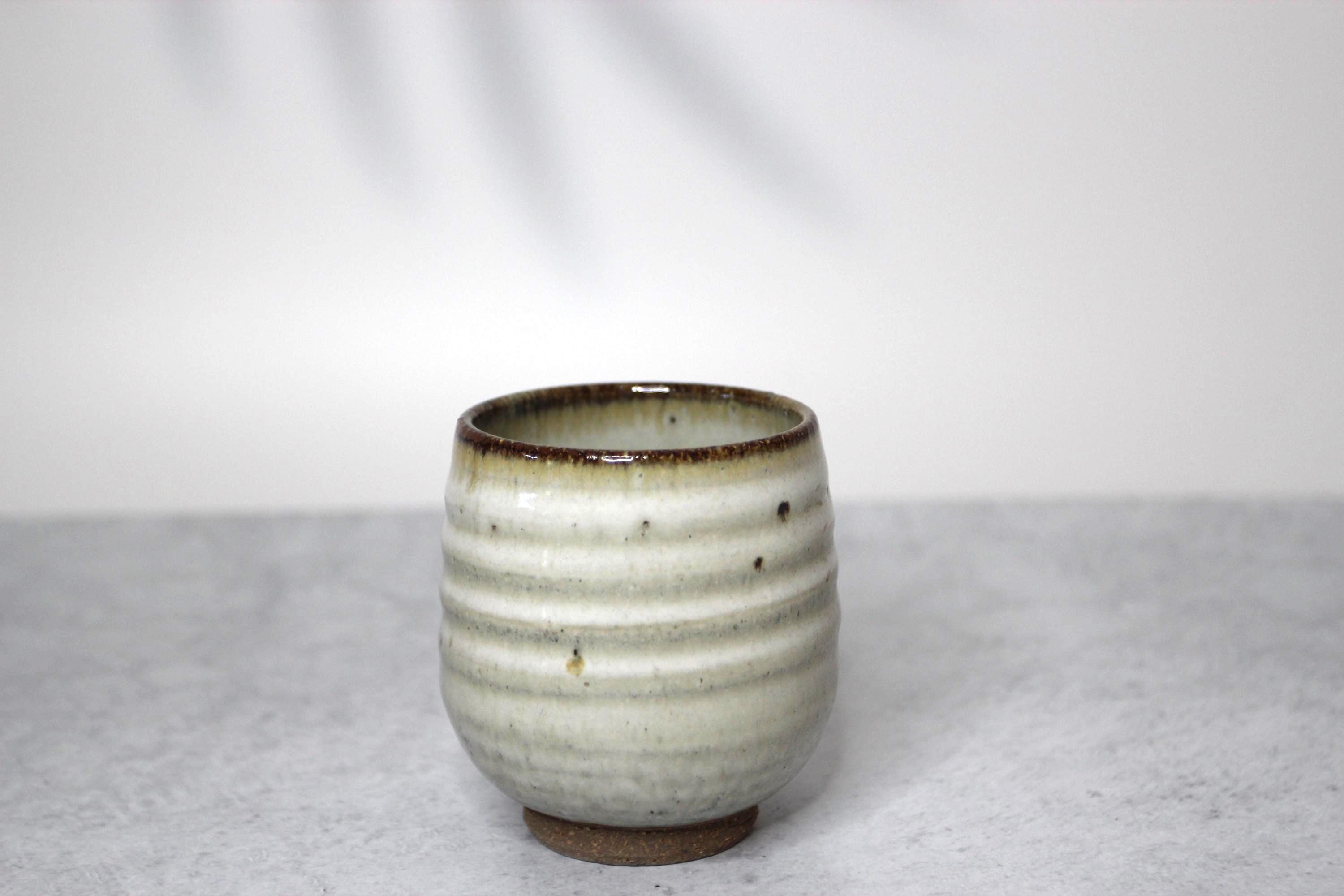Handmade Shigaraki Ware Teacup: Japanese Iron Brushed Ceramic Yunomi