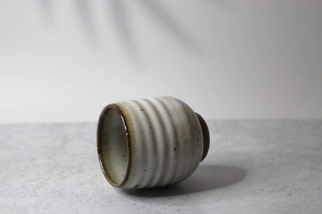 Handmade Shigaraki Ware Teacup: Japanese Iron Brushed Ceramic Yunomi
