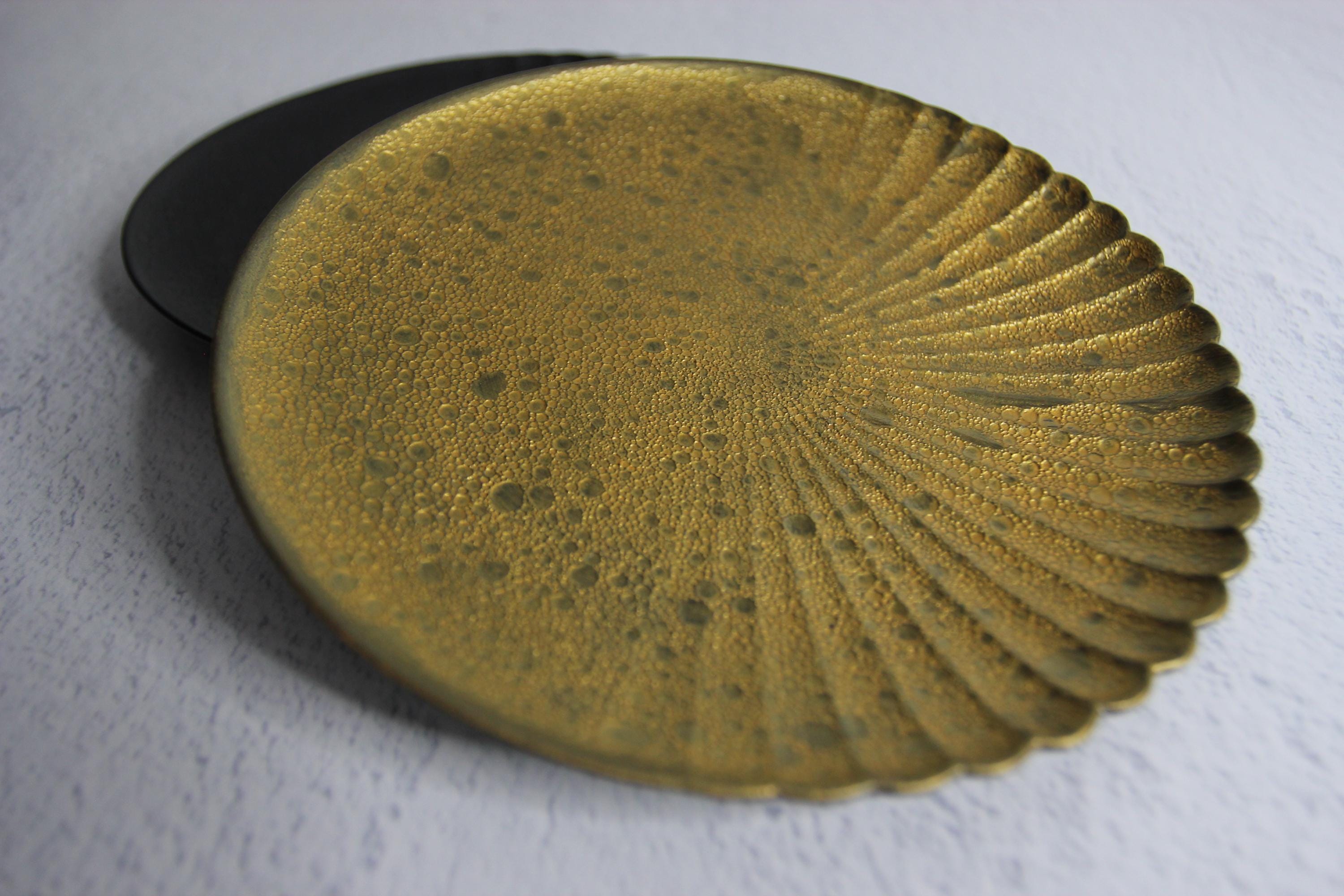 Hasami Arita Ware Porcelain Plate - Chrysanthemum Carving, 16cm