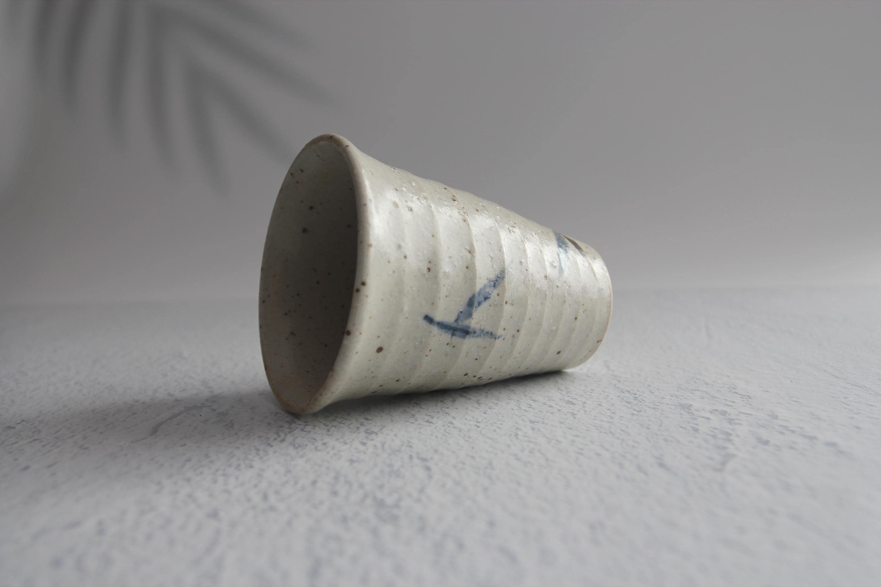 Handmade Shigaraki Ware Sasae Cup: Japanese Wabi Sabi Ceramic Tumbler