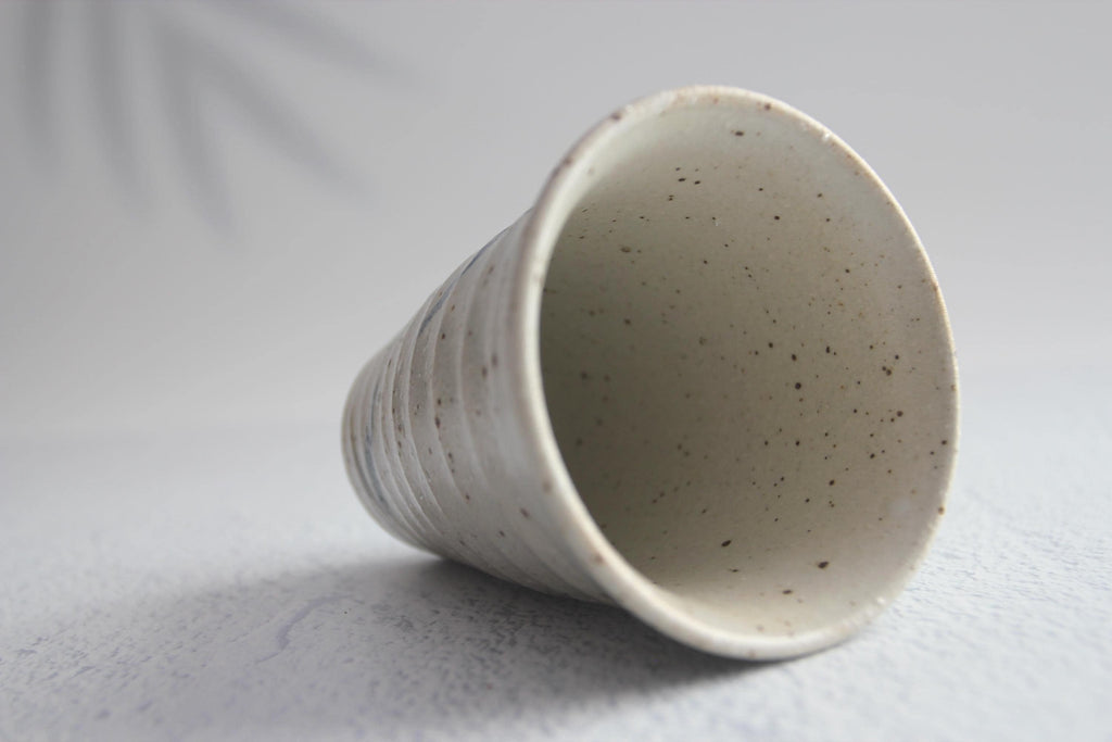 Handmade Shigaraki Ware Sasae Cup: Japanese Wabi Sabi Ceramic Tumbler