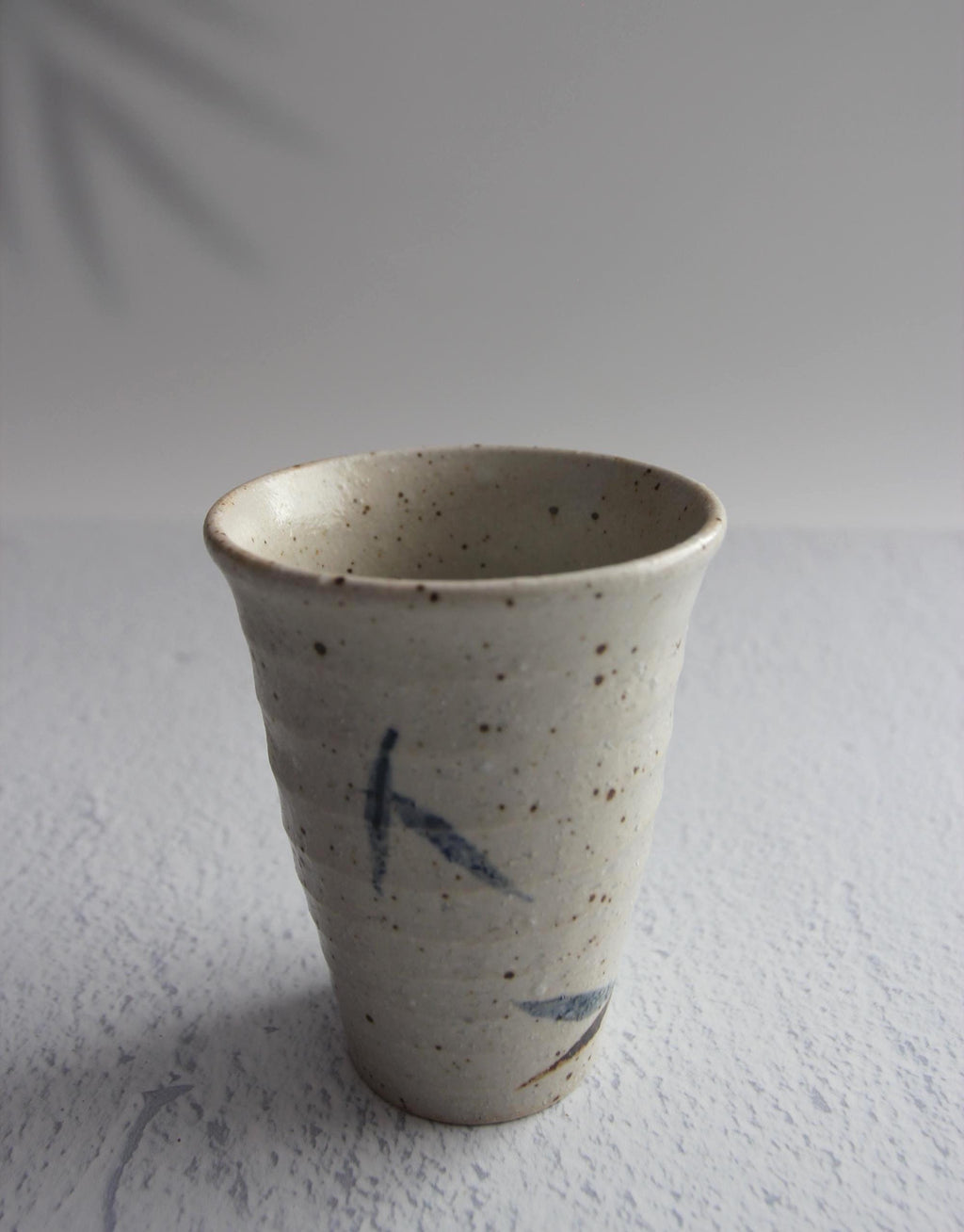 Handmade Shigaraki Ware Sasae Cup: Japanese Wabi Sabi Ceramic Tumbler