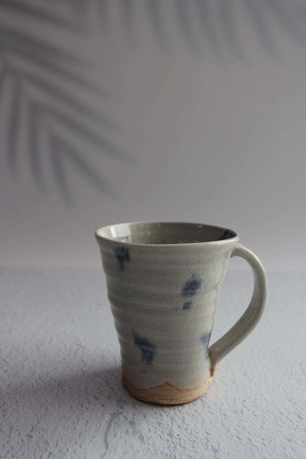 Handmade Shigaraki Ware Mug: Rustic Blue Glaze Japanese Pottery