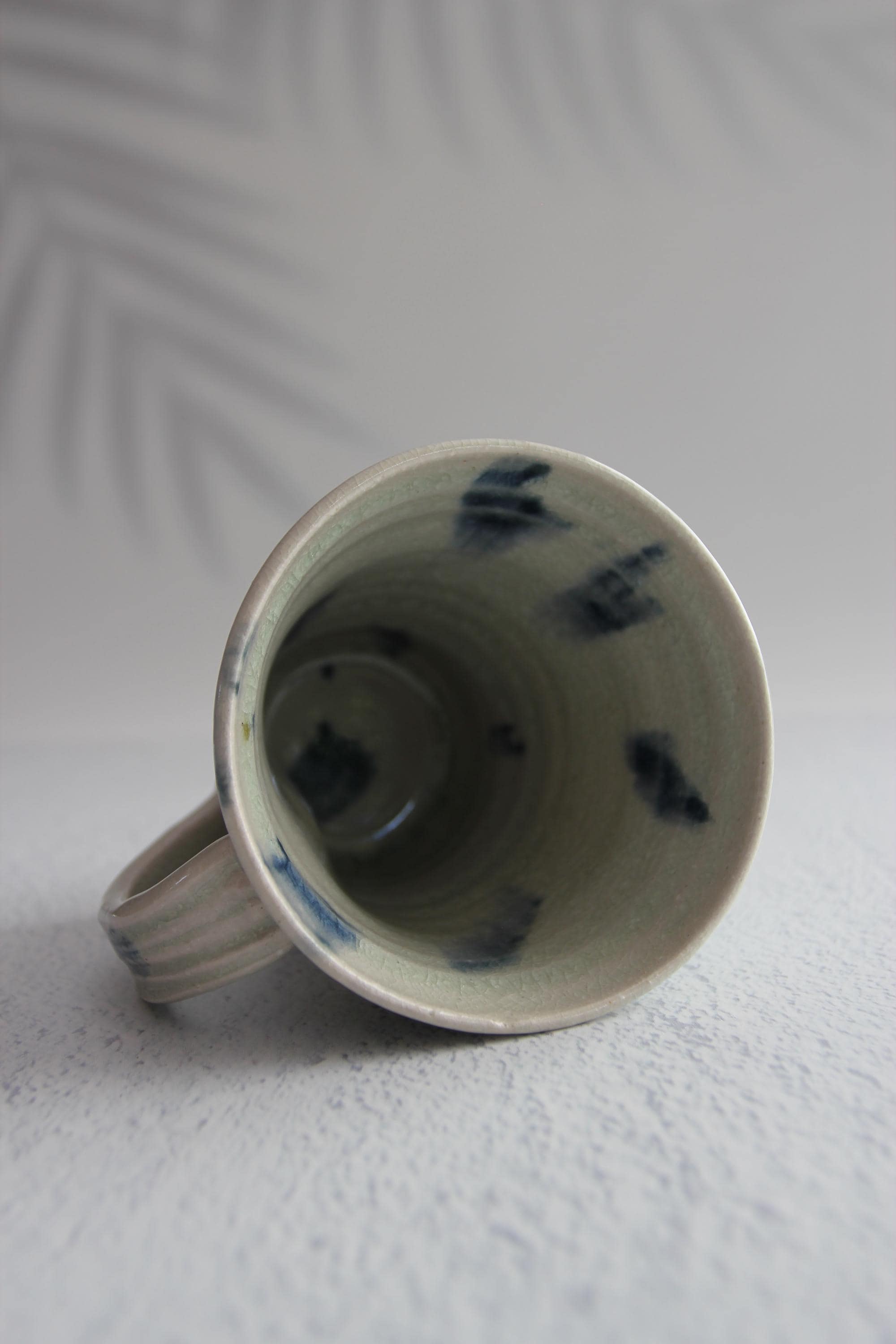 Handmade Shigaraki Ware Mug: Rustic Blue Glaze Japanese Pottery
