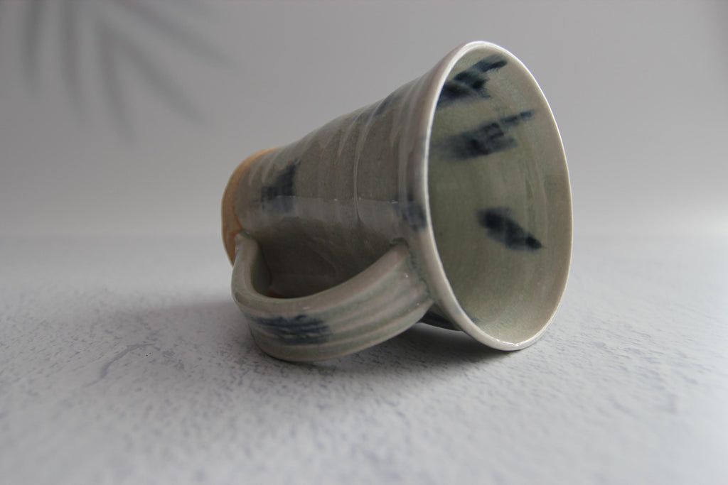 Handmade Shigaraki Ware Mug: Rustic Blue Glaze Japanese Pottery