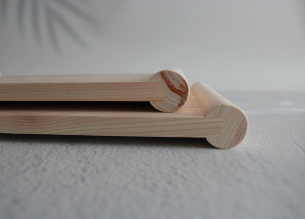 Made in Japan Hinoki Floating Cutting Board | Reversible Wooden Chopping Board with Raised Cleats | Available 3 Sizes