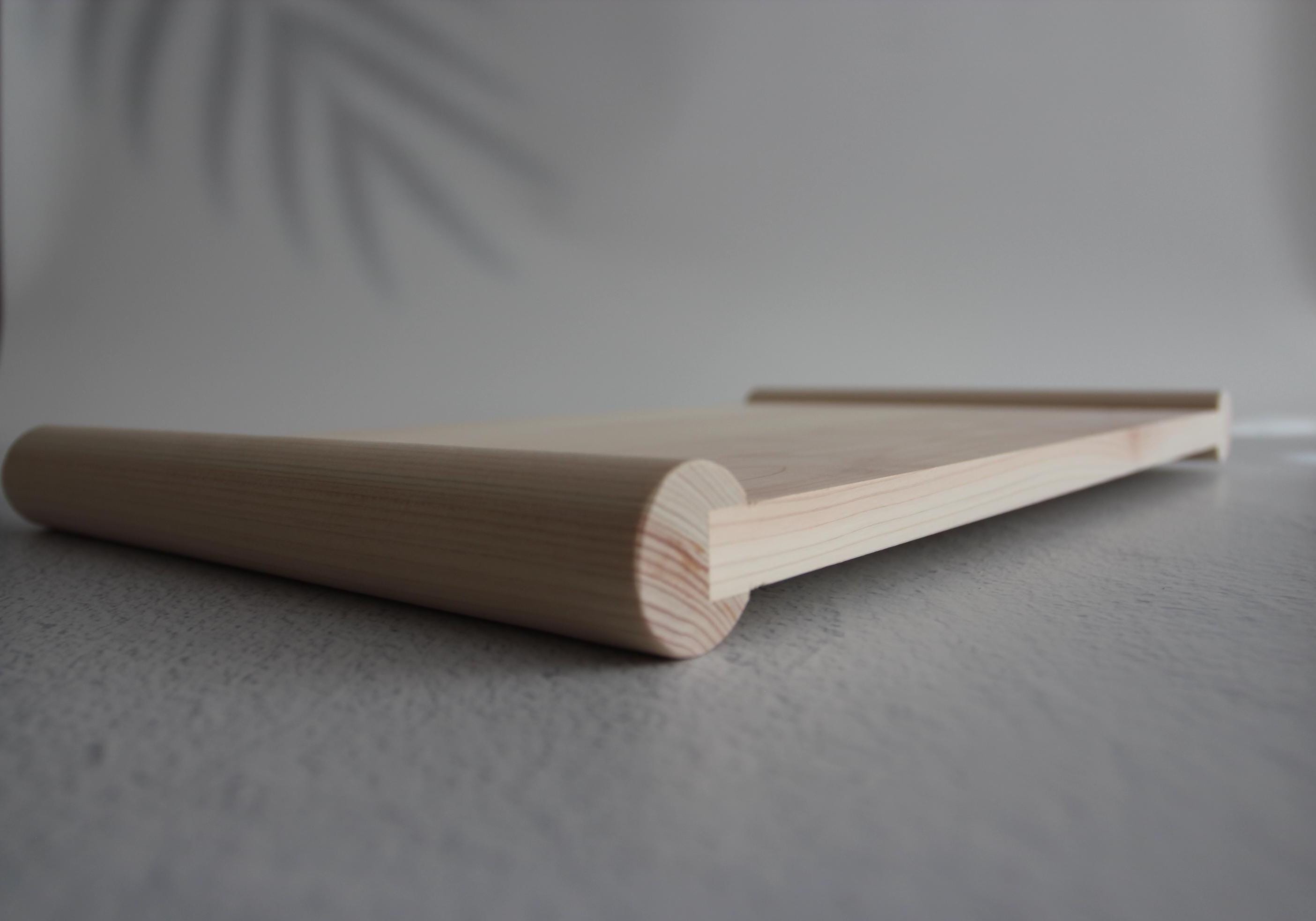 Made in Japan Hinoki Floating Cutting Board | Reversible Wooden Chopping Board with Raised Cleats | Available 3 Sizes