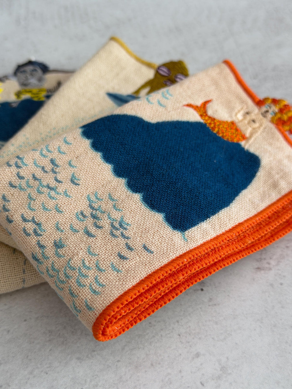 Embroidered Cotton Handkerchief Pocket : moritaMiW Japanese Pocket Hanky