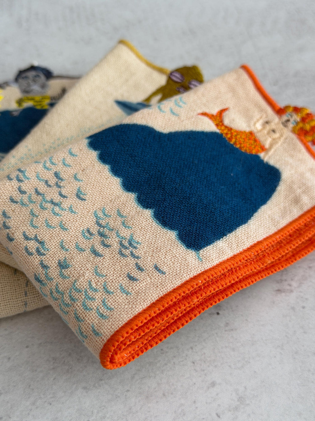Embroidered Cotton Handkerchief Pocket : moritaMiW Japanese Pocket Hanky