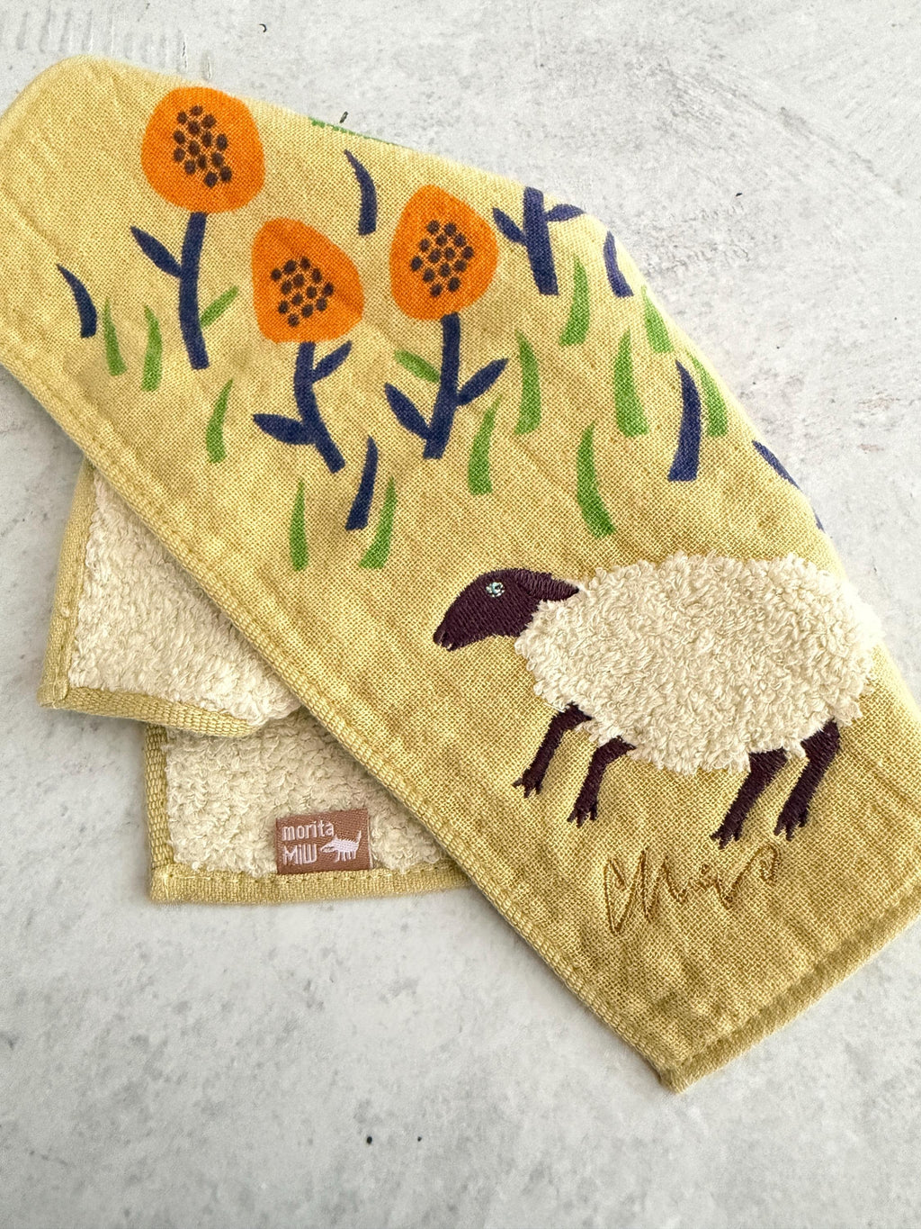 Embroidered Gauze Cotton Handkerchief: Japanese Animal Towel Gift