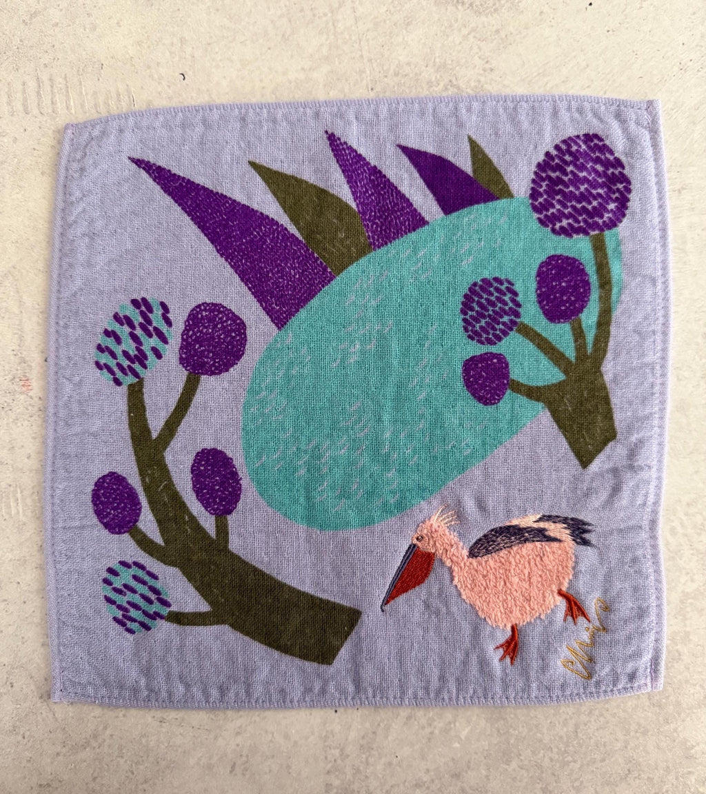 Embroidered Gauze Cotton Handkerchief: Japanese Animal Towel Gift
