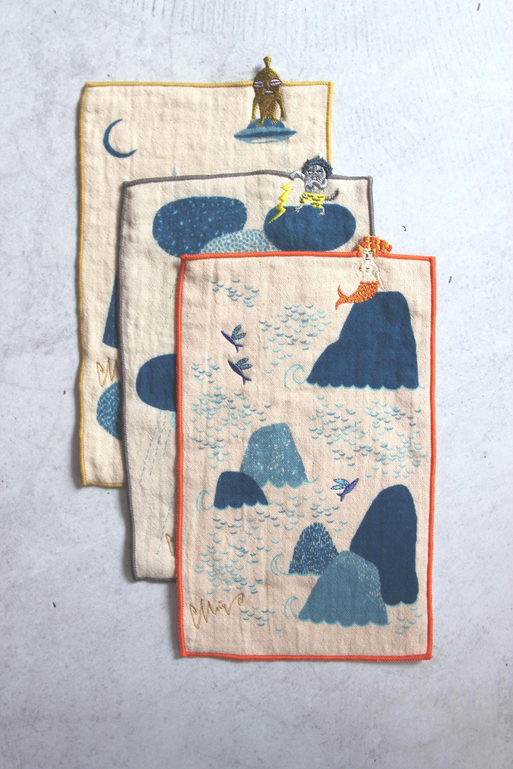 Embroidered Cotton Handkerchief Pocket : moritaMiW Japanese Pocket Hanky