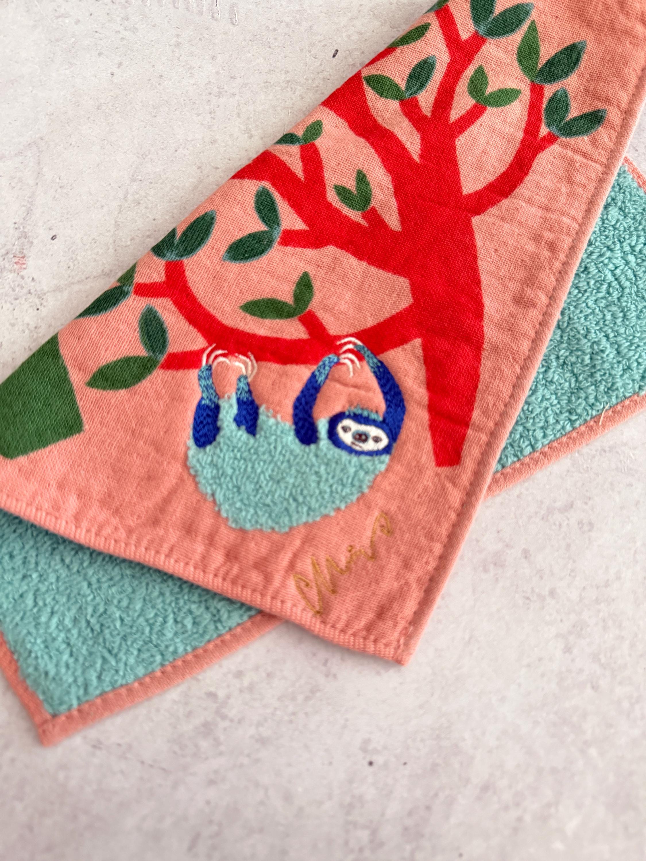 Embroidered Gauze Cotton Handkerchief: Japanese Animal Towel Gift