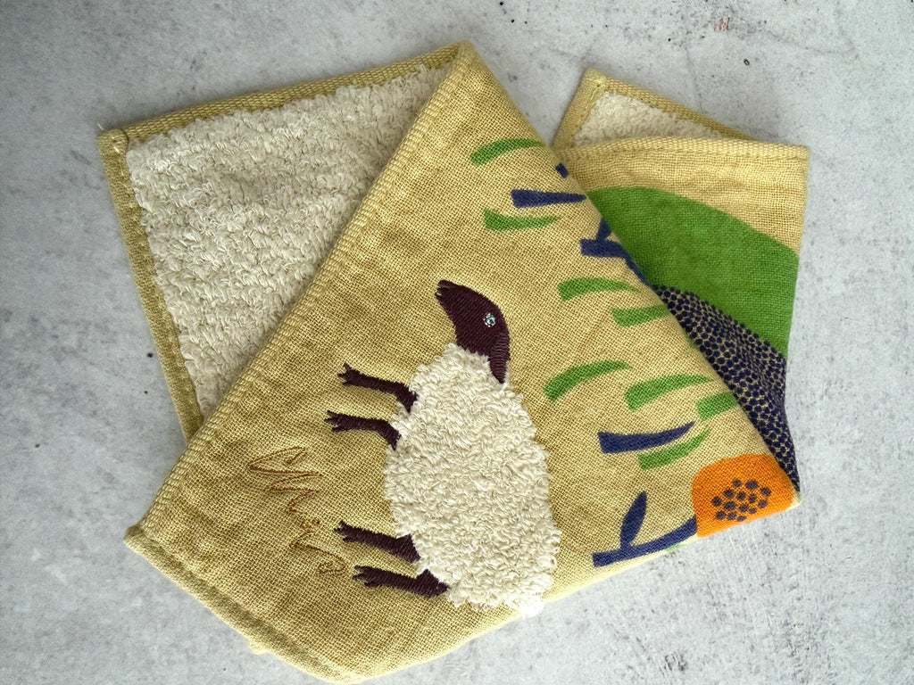 Embroidered Gauze Cotton Handkerchief: Japanese Animal Towel Gift