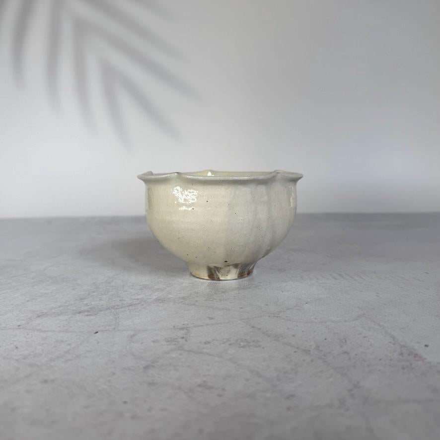 Japanese Shigaraki Matcha Chawan | Handmade Matcha Tea Bowl | White Rinka Stoneware Bowl | Authentic Shigaraki Pottery