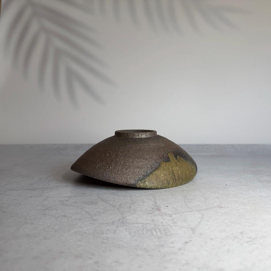 Shigaraki Hechimon Green Drip Bowl | Handmade Japanese Pottery Serving Bowl | Wabi Sabi Ceramic Bowl | Artisan Stoneware Made in Japan