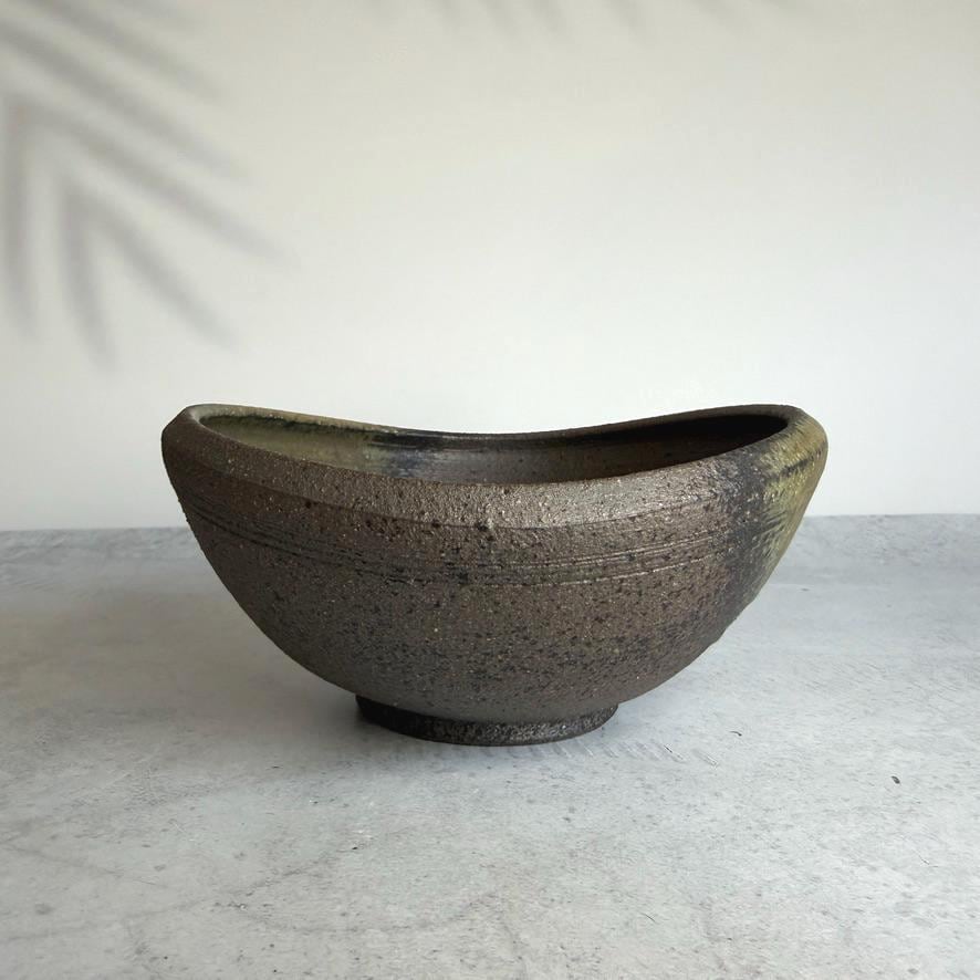 Shigaraki Hechimon Green Drip Bowl | Handmade Japanese Ceramic Serving Bowl | Wabi Sabi Stoneware | Artisan Pottery Made in Japan