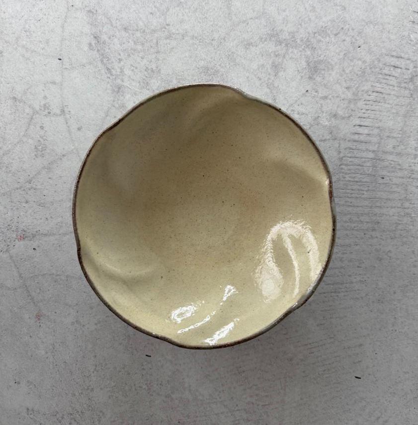 Handmade Shigaraki Flower Ash Glazed Bowl  Authentic Japanese Pottery
