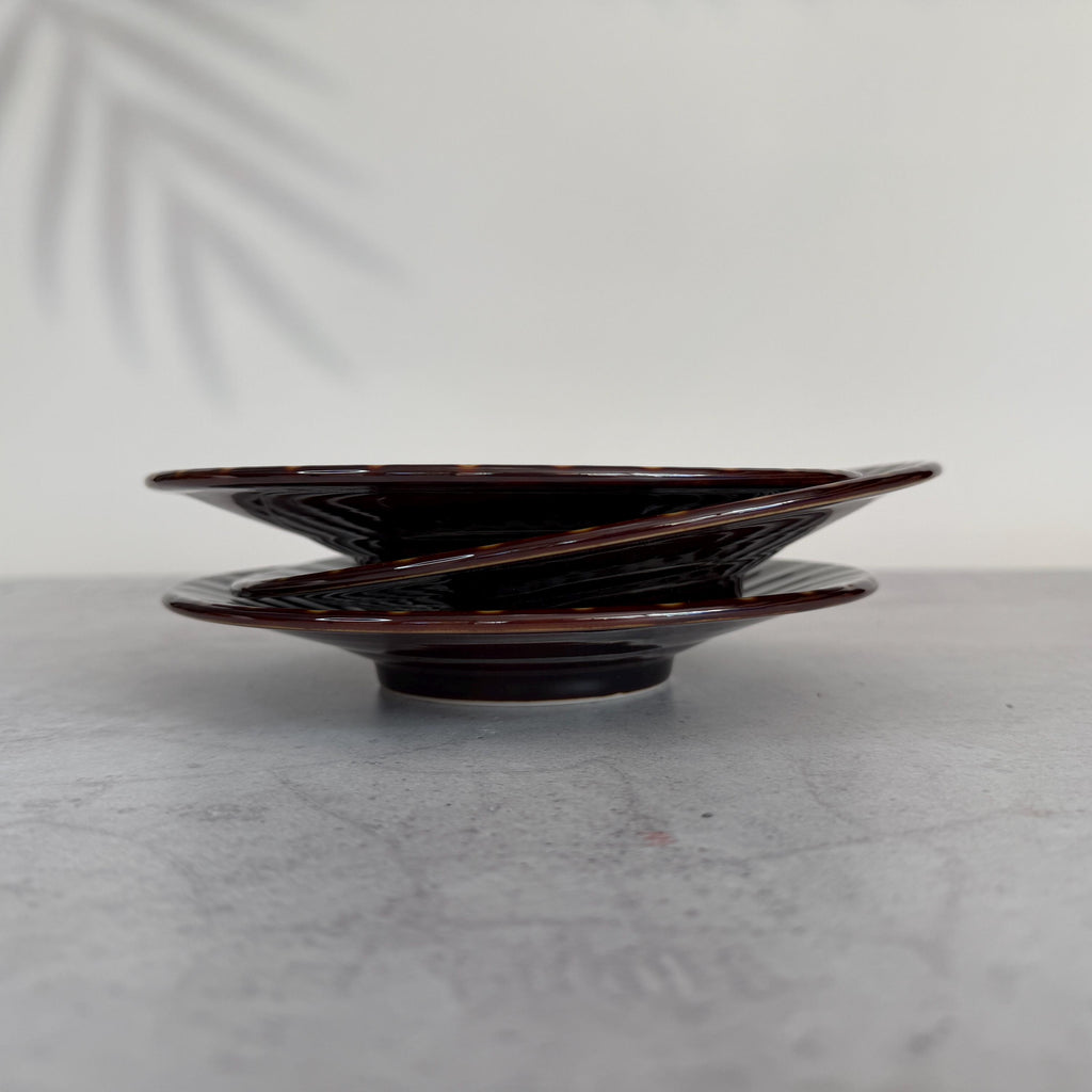 Mino Ware Fuokasu Ame Wan Niju Plate  Japanese Ceramic Serving Plate, Sushi Plate, Appetizer Dish, Made in Japan