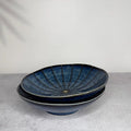 Mino Ware Kiln Changed Dark Blue Juuso Asaka Medium Bowl  Japanese Ceramic Bowl, Minoyaki Pottery, 17cm