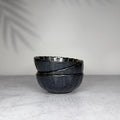 Mino Ware Black Matte Chrysanthemum Bowl  Small Japanese Ceramic Side Dish, Minoyaki Pottery, Made in Japan