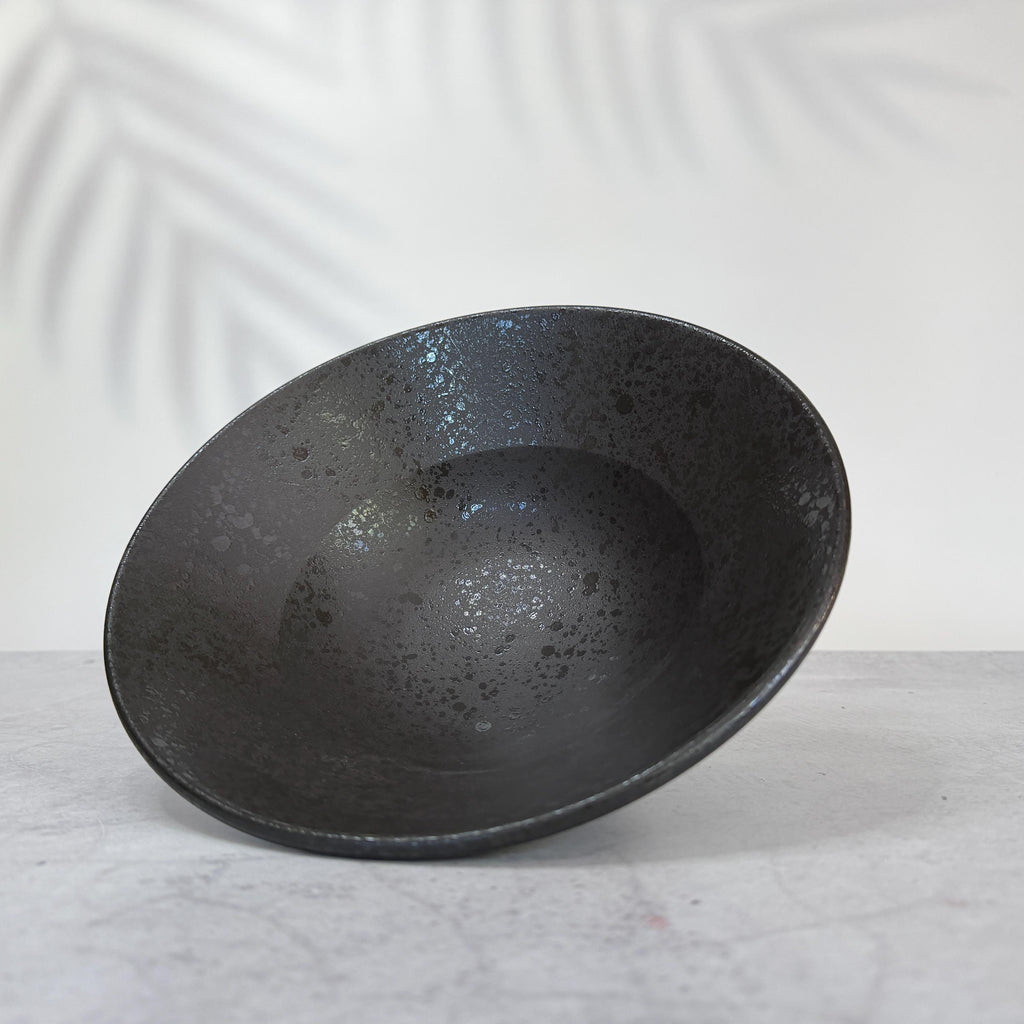 Mino Ware Black Wan Niju Deep Bowl  Large Japanese Ceramic Bowl, Minoyaki Noodle & Serving Bowl, Made in Japan