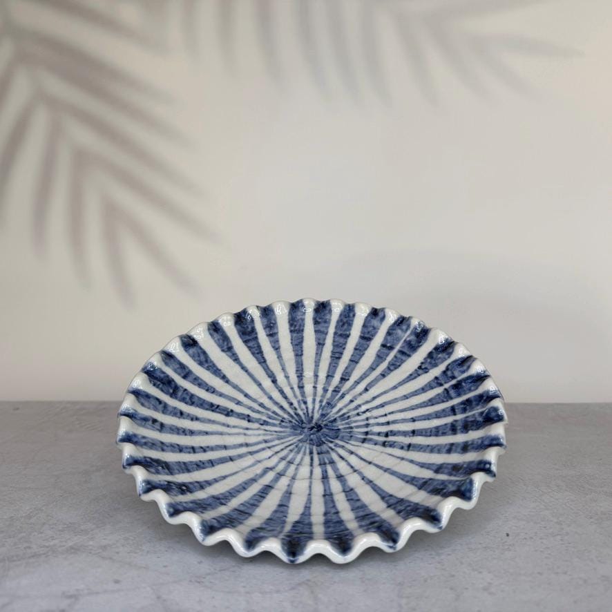 Mino Ware Ash Glaze Goss Juco Plate  Japanese Ceramic Serving Plate, Rustic Pottery Platter, Made in Japan